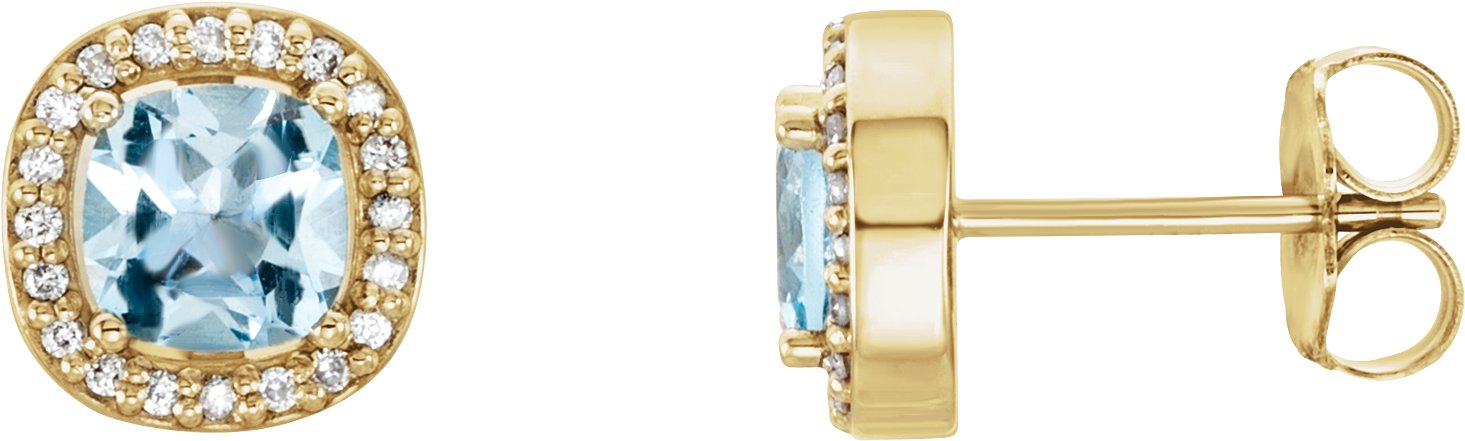 Cushion 4-Prong Halo-Style Earrings