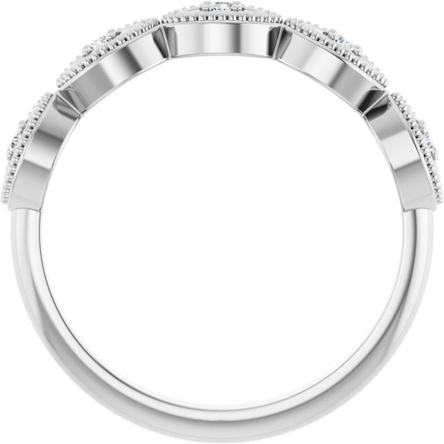 14K White .07 CTW Natural Diamond Evil Eye Stackable Ring