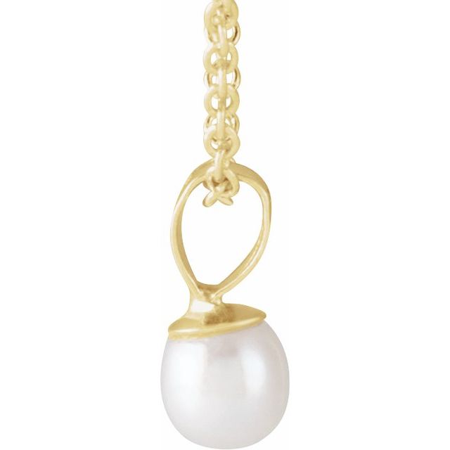 14K Yellow Freshwater Cultured Pearl 15