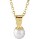 Youth Solitaire Pearl Necklace 