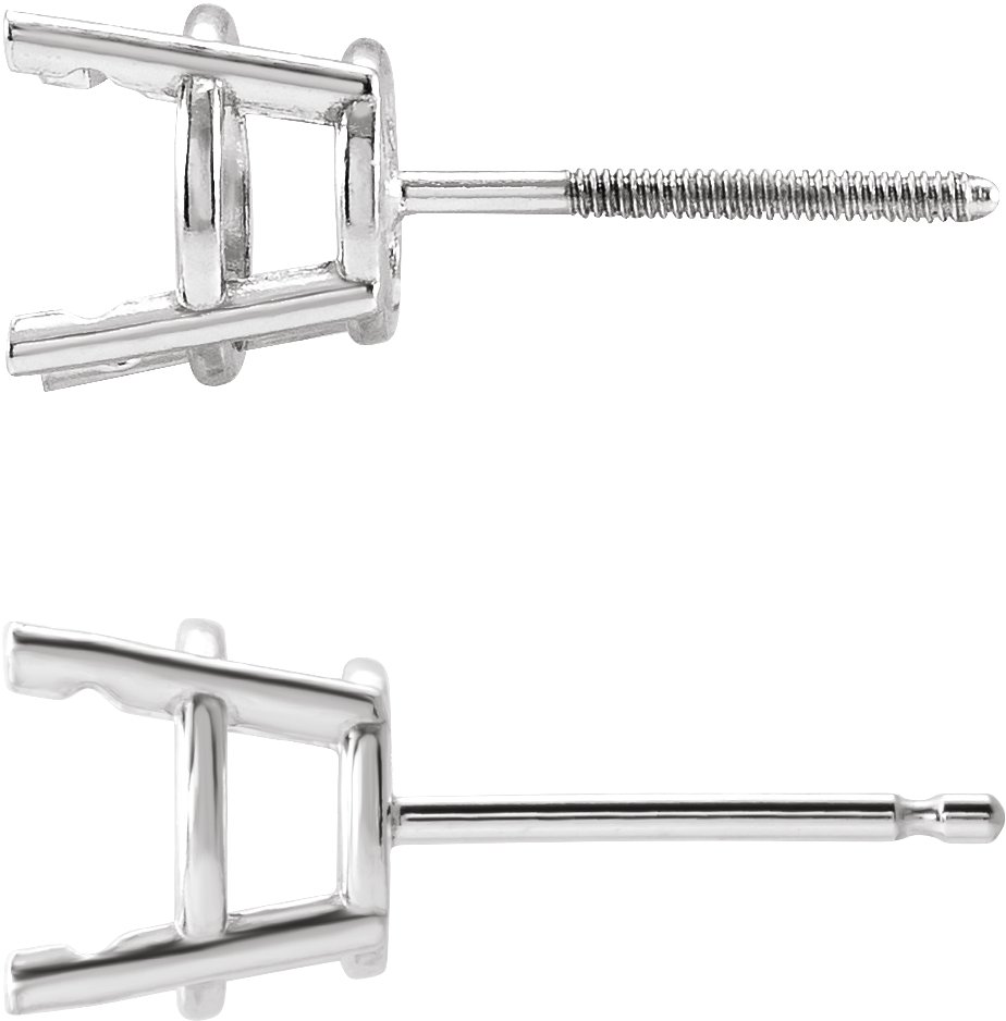 Round 4-Prong Pre-Notched Stud Earrings