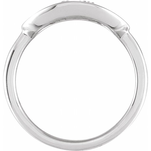 14K White Initial R 1/10 CTW Diamond Ring