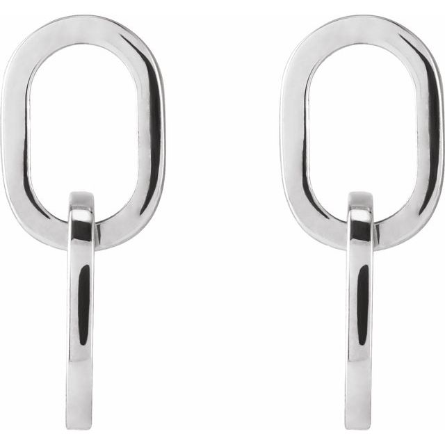 Sterling Silver Interlocking Oval Earrings