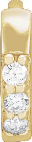 14K Yellow .03 CT Natural Diamond Single 8 mm Huggie Earring
