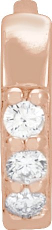 14K Rose .03 CT Natural Diamond Single 8 mm Huggie Earring