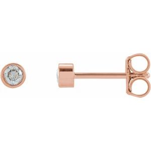 14K Rose 1/8 CTW Natural Diamond Micro Bezel-Set Earrings