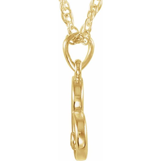 14K Yellow .015 CT Natural Diamond Heart 18 Necklace
