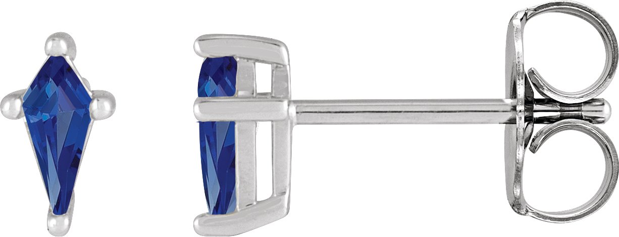 Platinum Lab Grown Blue Sapphire Earrings Ref 19258465