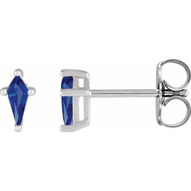 Platinum Lab-Grown Blue Sapphire Earrings