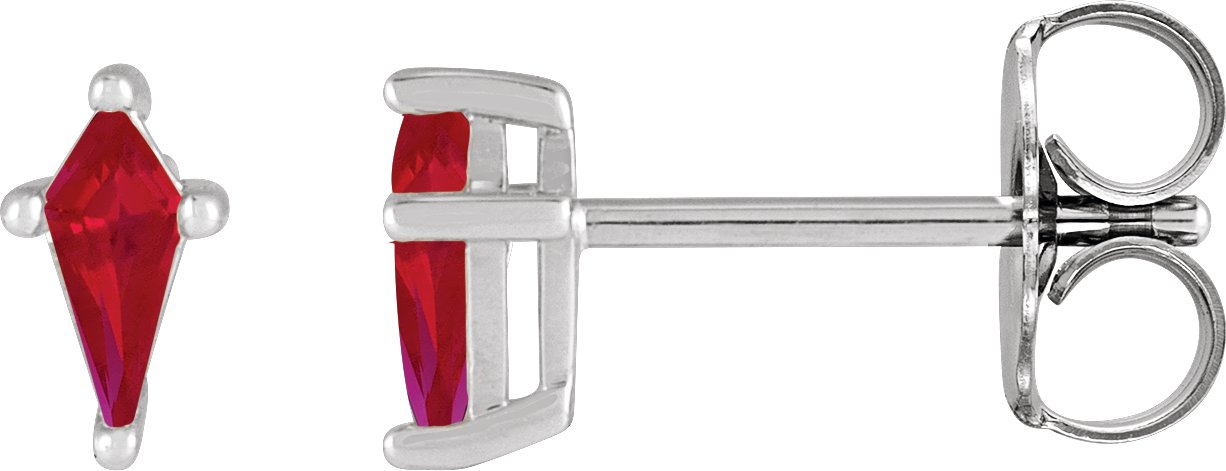 Platinum Lab Grown Ruby Earrings Ref 19258531