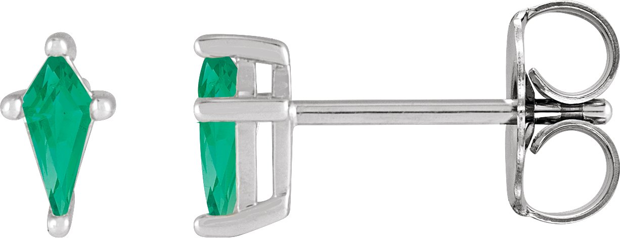 Platinum Lab Grown Emerald Earrings Ref 19258525