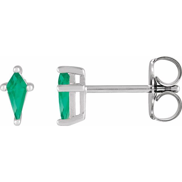 Platinum Lab-Grown Emerald Earrings
