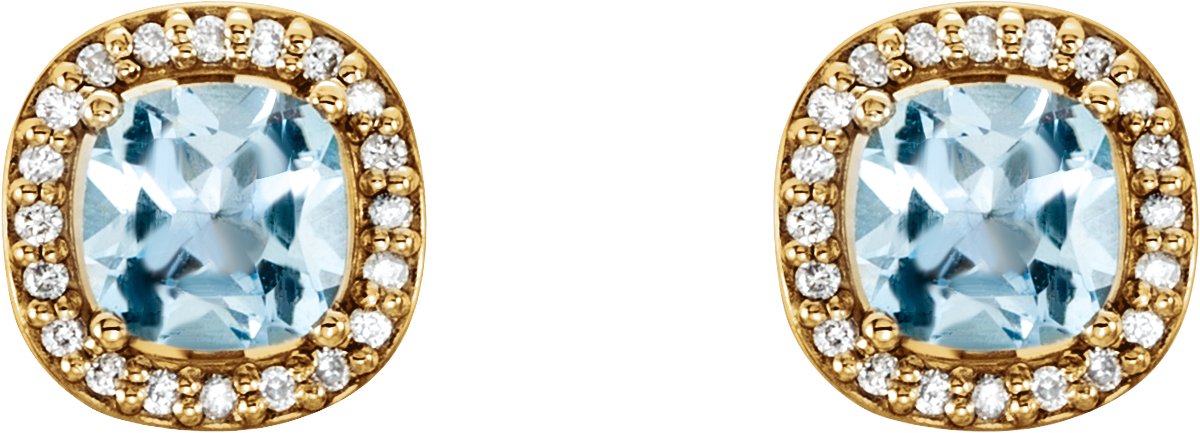 Alternative view of Cushion 4-Prong Halo-Style Earrings