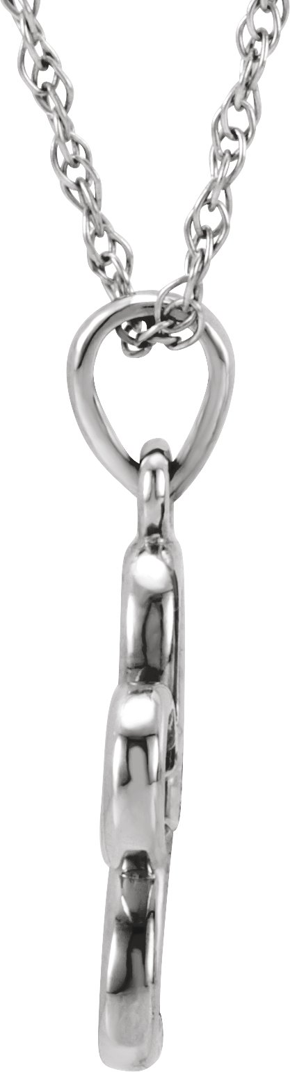 Sterling Silver .03 CT Natural Diamond Flower 18