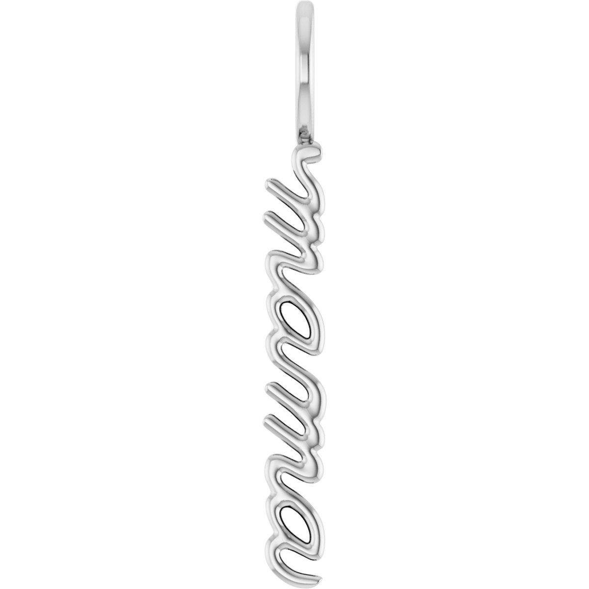 Sterling Silver 30.2x3.3 mm Vertical Mama Charm/Pendant