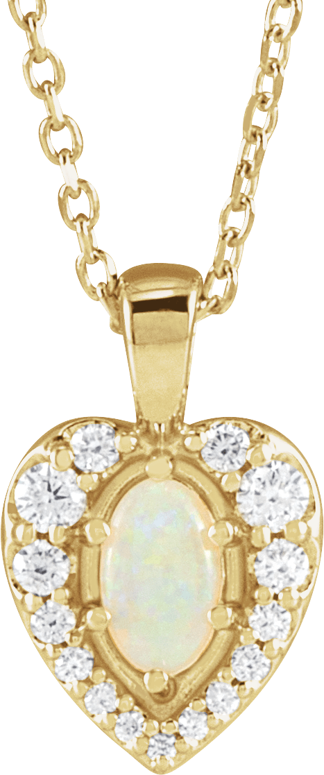 opal heart necklace