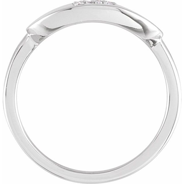 14K White .08 CTW Natural Diamond Initial F Ring