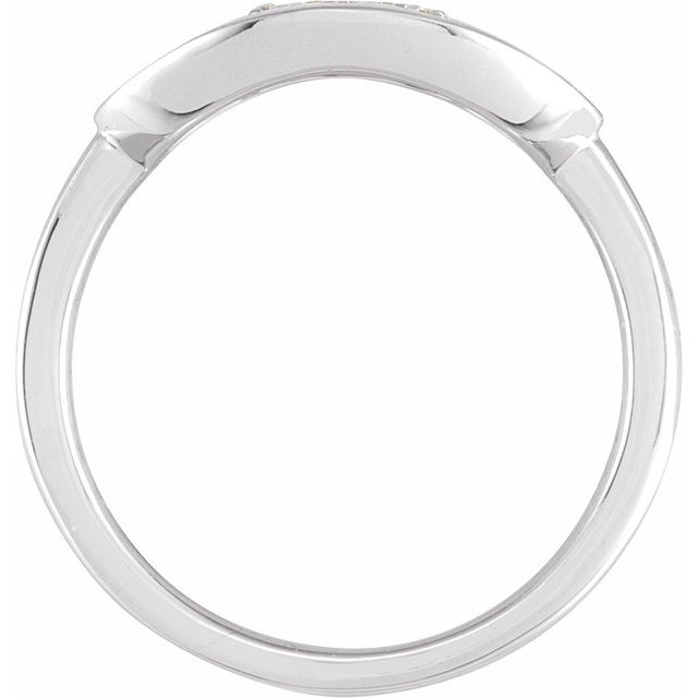 14K White 1/10 CTW Natural Diamond Initial H Ring