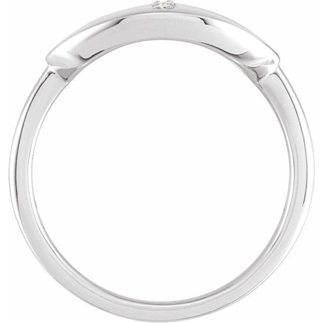 14K White Initial I .04 CTW Diamond Ring
