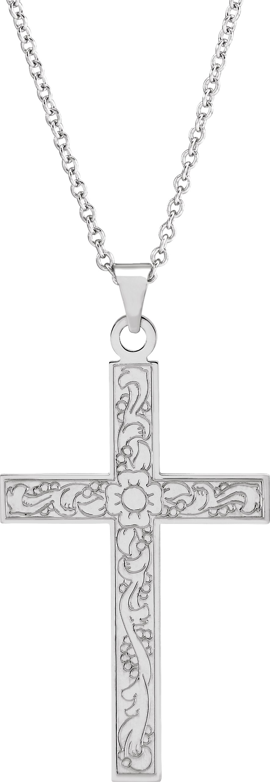 Floral Cross Necklace or Pendant