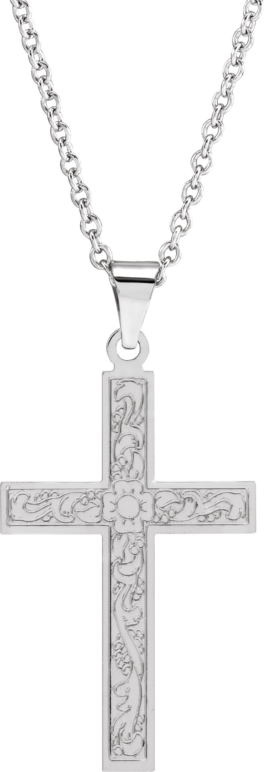 Floral Cross Necklace or Pendant