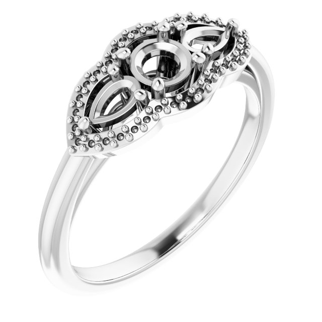 Three-Stone Halo-Style Engagement Ring