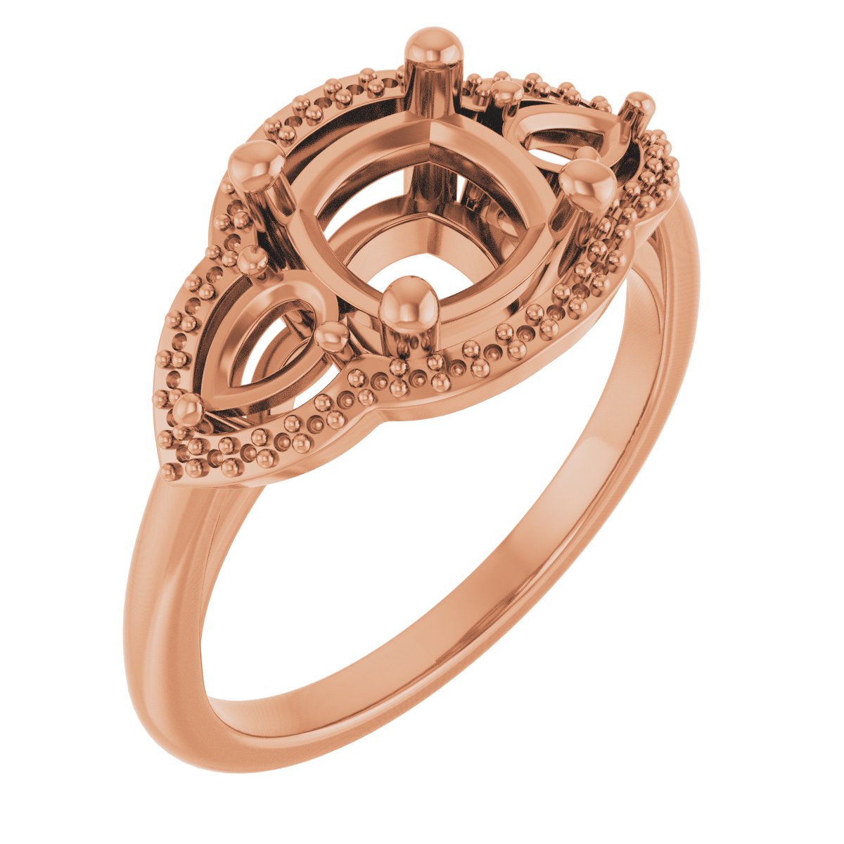 Three-Stone Halo-Style Engagement Ring