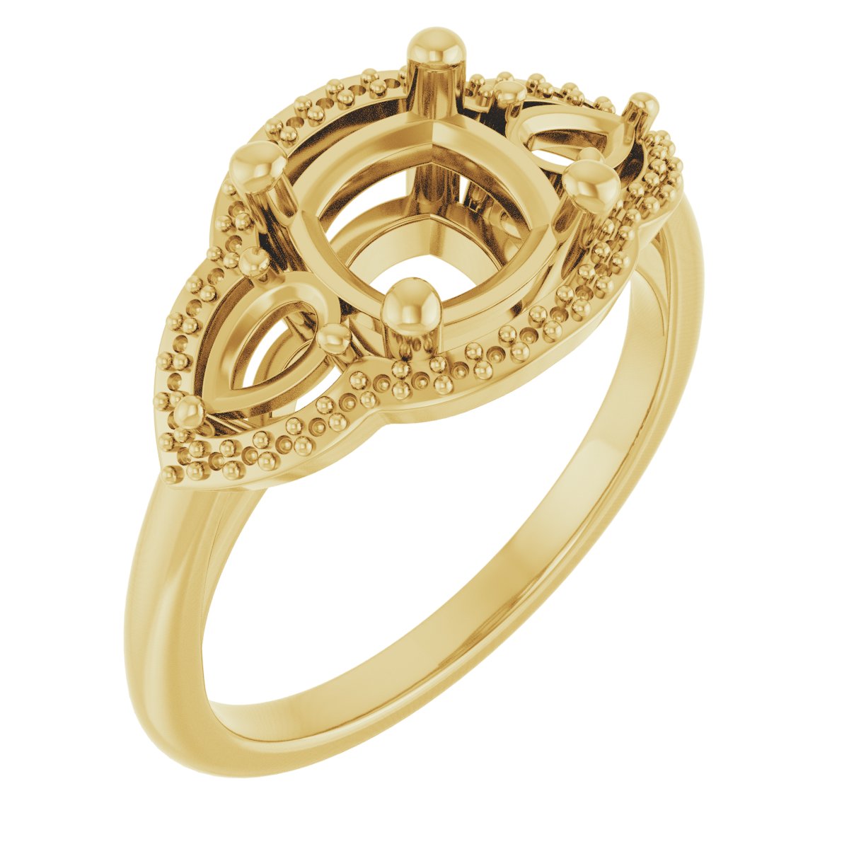 Three-Stone Halo-Style Engagement Ring