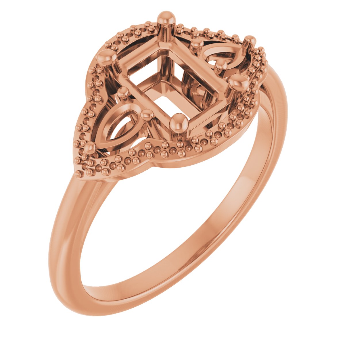 Three-Stone Halo-Style Engagement Ring