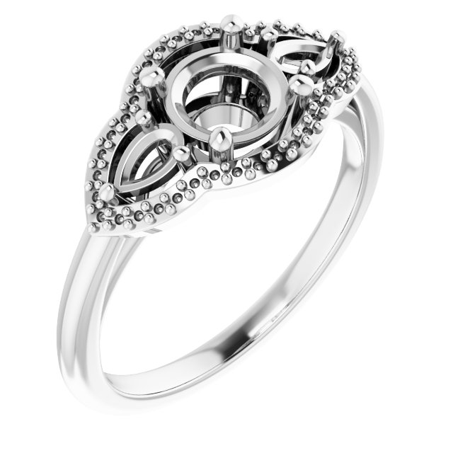 Three-Stone Halo-Style Engagement Ring
