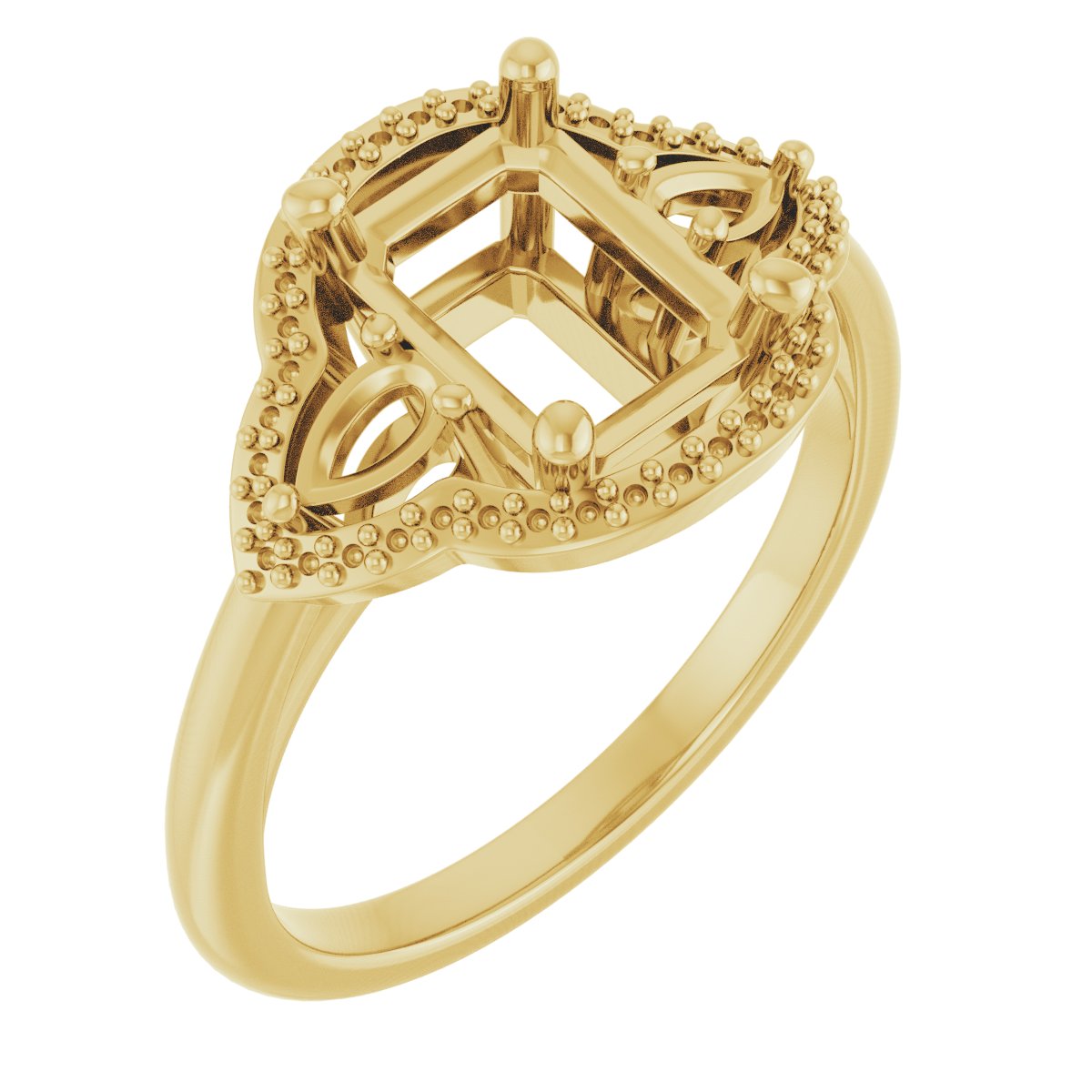 Three-Stone Halo-Style Engagement Ring