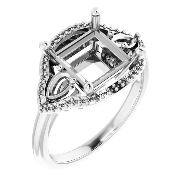 Three-Stone Halo-Style Engagement Ring