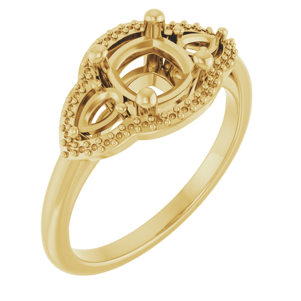 Three-Stone Halo-Style Engagement Ring