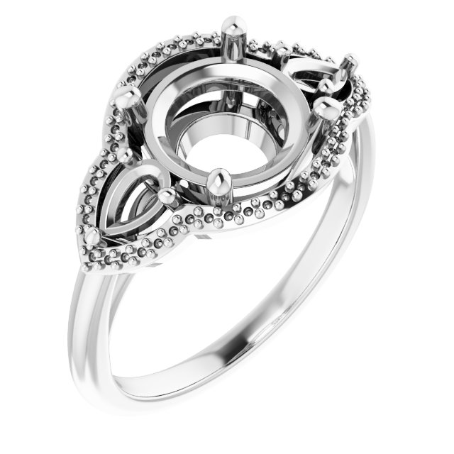 Three-Stone Halo-Style Engagement Ring