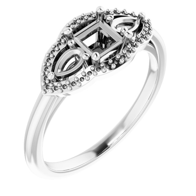 Three-Stone Halo-Style Engagement Ring