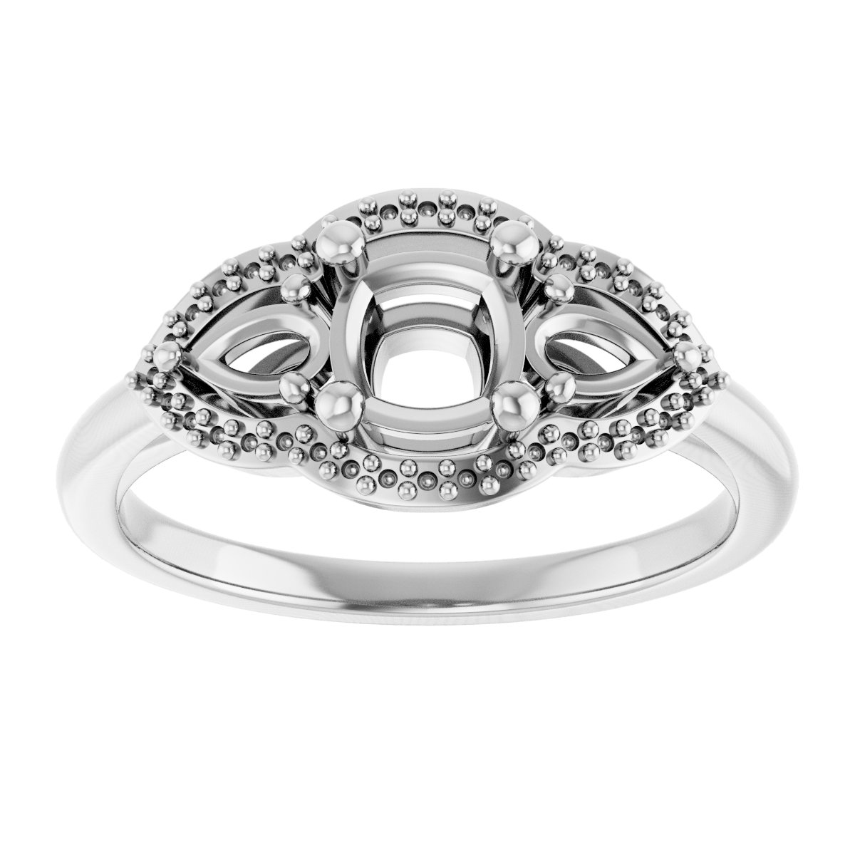 6 mm Round Engagement Ring Mounting view 3