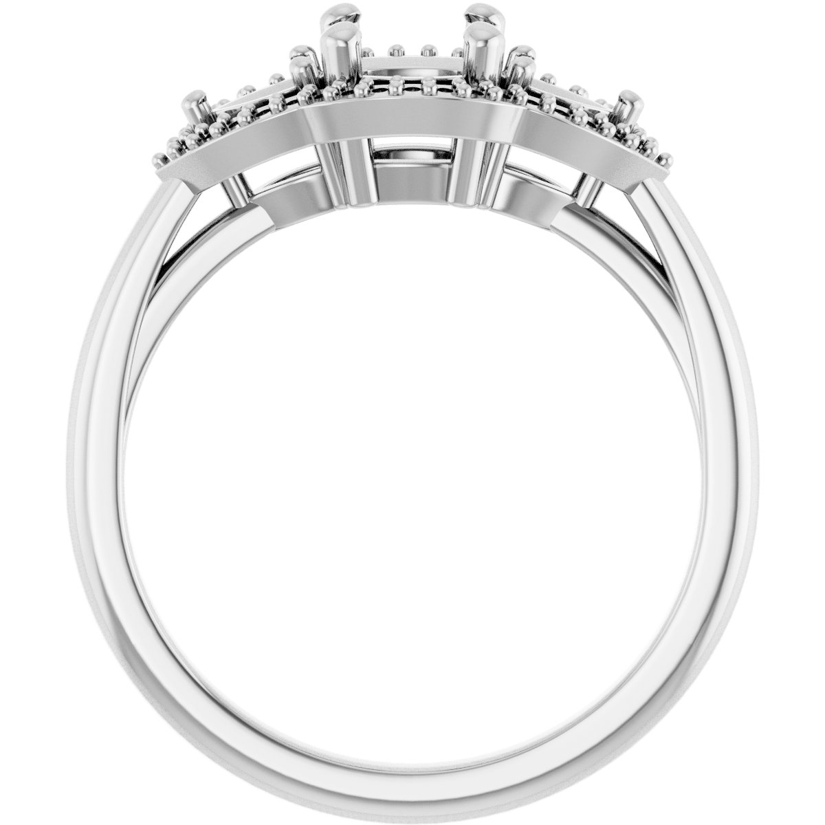 6 mm Round Engagement Ring Mounting view 2
