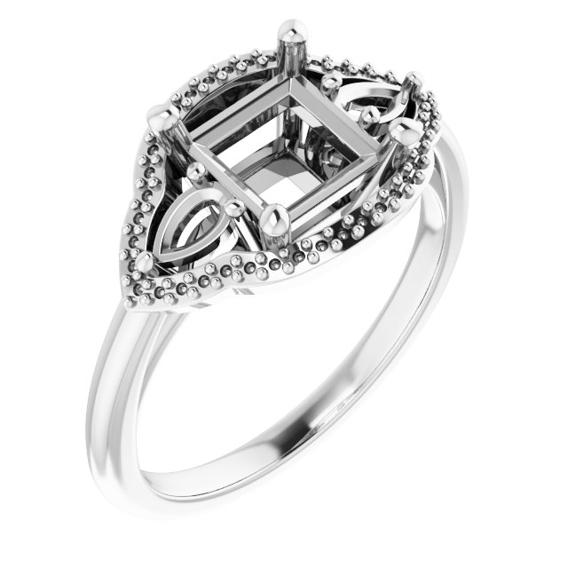 Three-Stone Halo-Style Engagement Ring