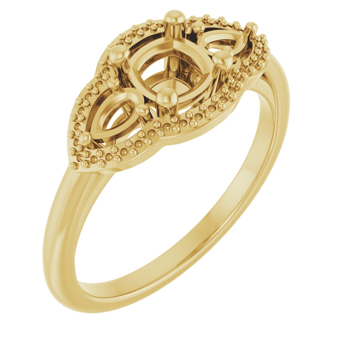Three-Stone Halo-Style Engagement Ring