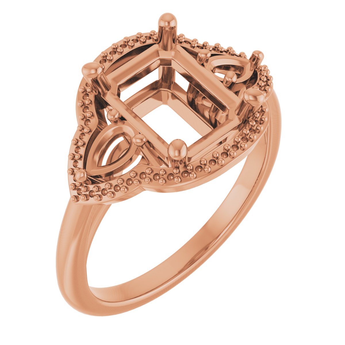 Three-Stone Halo-Style Engagement Ring