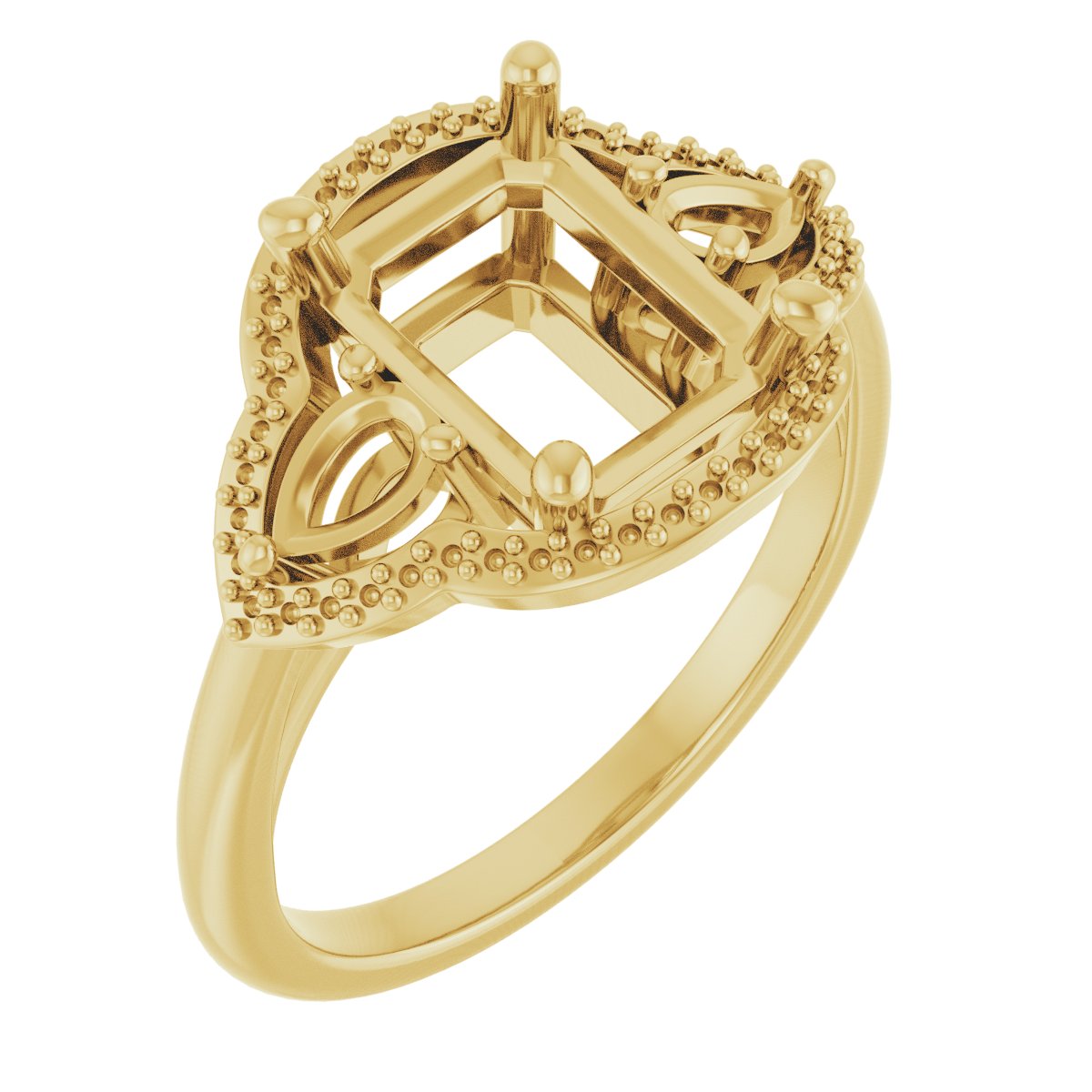 Three-Stone Halo-Style Engagement Ring