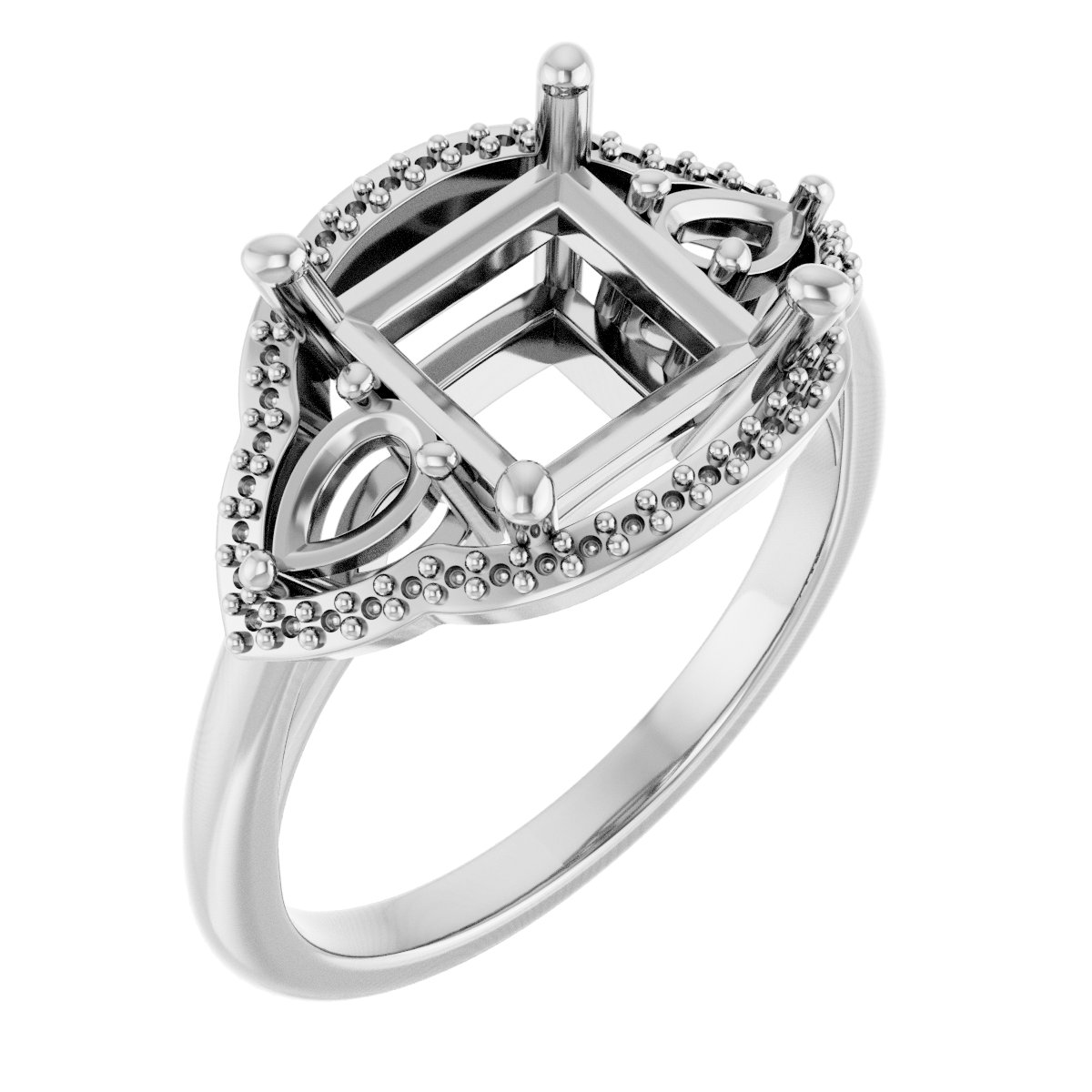 Three-Stone Halo-Style Engagement Ring