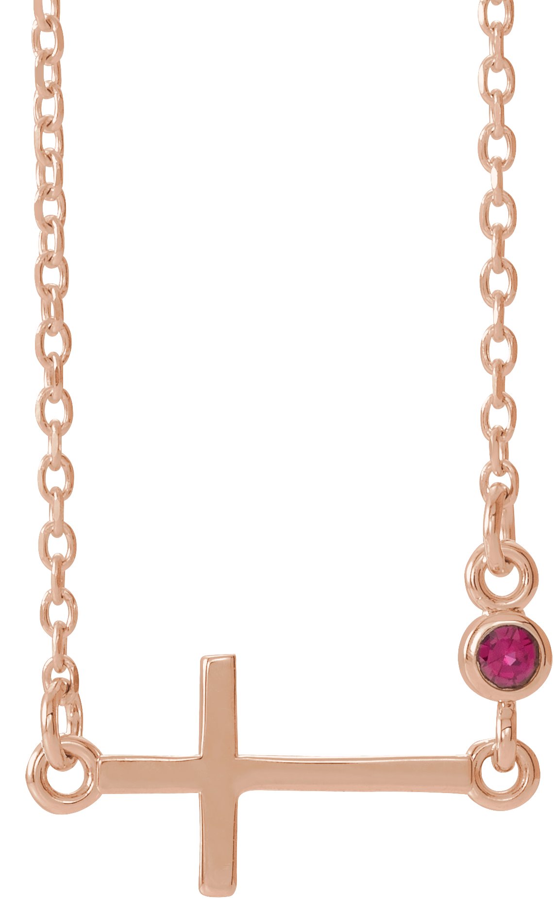Accented Sideways Cross Necklace