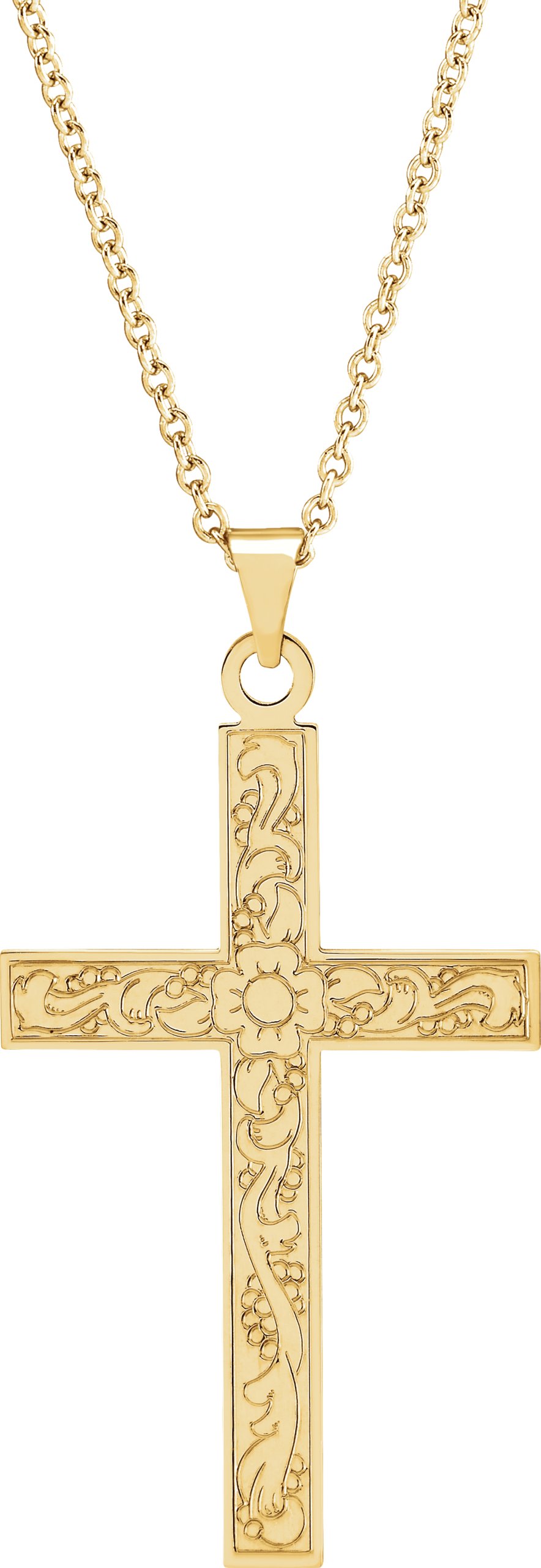 Floral Cross Necklace or Pendant
