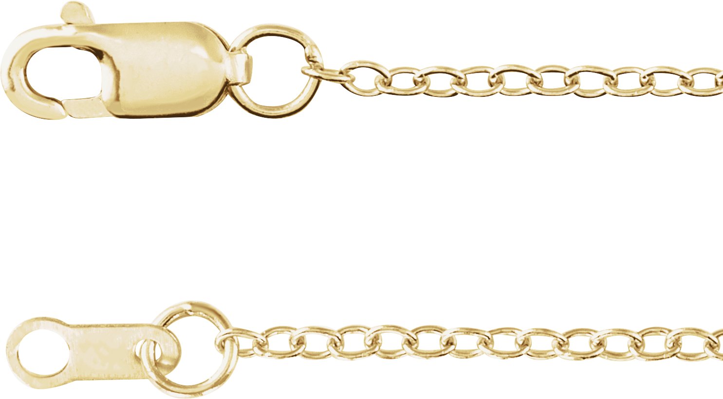 14K Yellow  1.3 mm Cable 20" Chain