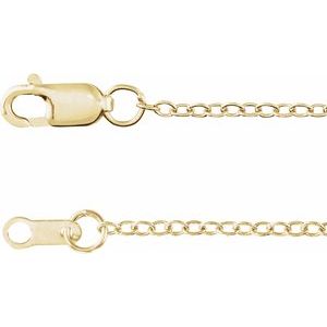 14K Yellow  1.3 mm Cable 24" Chain