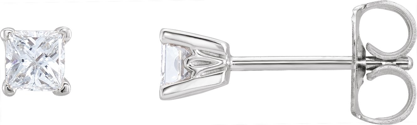 14K White 5/8 CTW Natural Diamond Earrings
