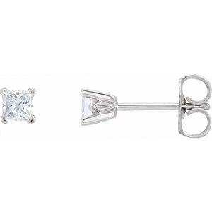 14K White 5/8 CTW Natural Diamond Earrings
