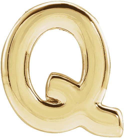 14K Yellow Block Initial Q Slide Pendant