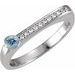14K White Natural Aquamarine & .08 CTW Natural Diamond Stackable Ring